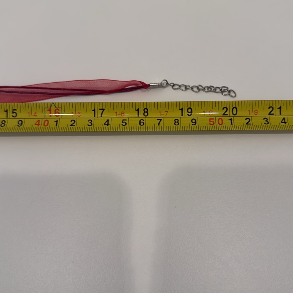 Red Ribbon Necklace - Picture 4 of 6